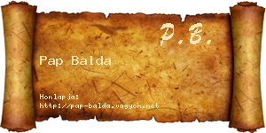 Pap Balda névjegykártya