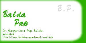 balda pap business card